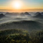 Kleiner Winterberg silhouettes, Saxon Switzerland, Germany